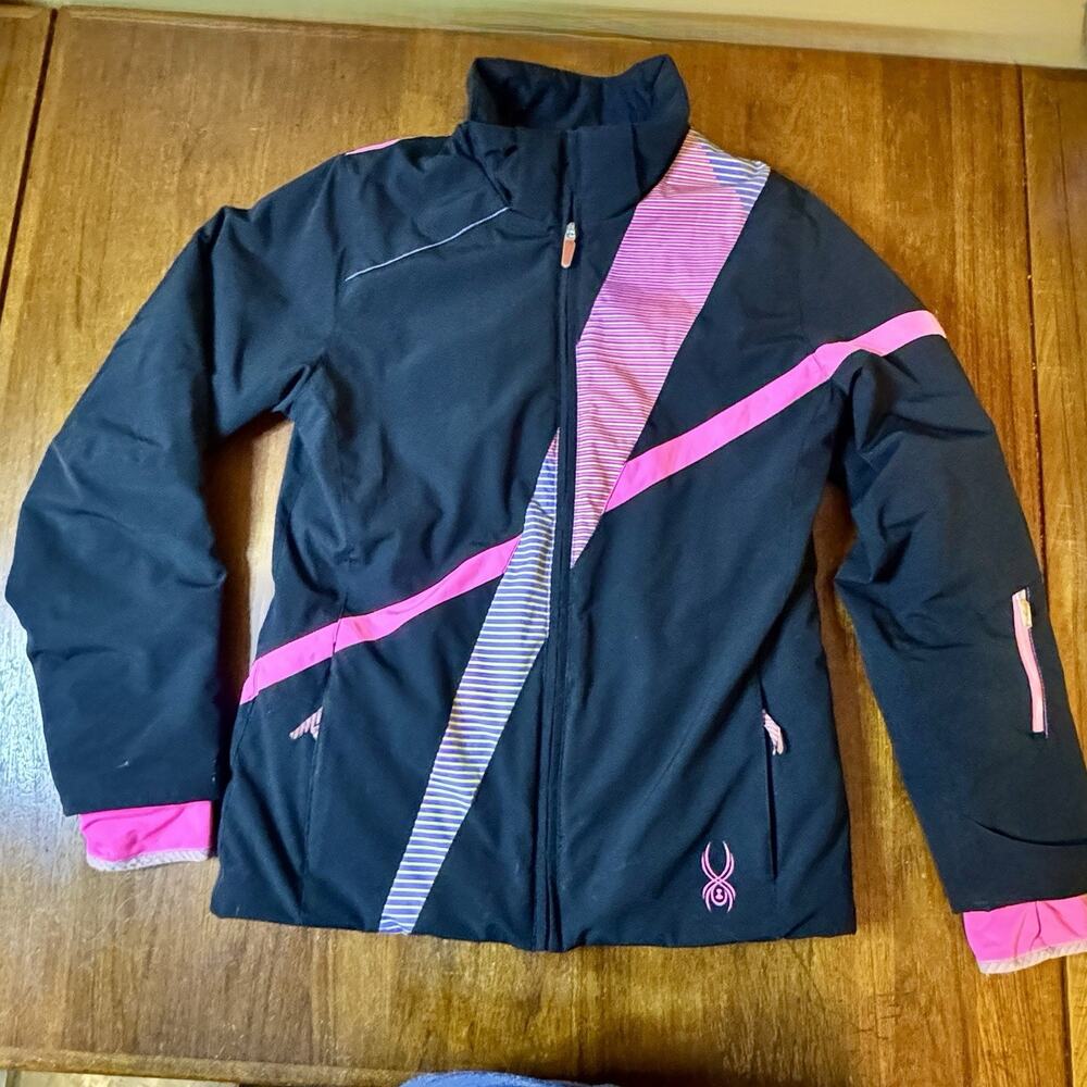 Spyder Youth TL Ski Jacket Y2K Retro Neon Pink Black Snowboard Thinsulate.